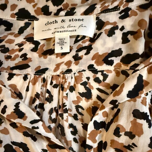 Anthropologie Cloth & Stone Luisa Leopard button down womens - Picture 6 of 12